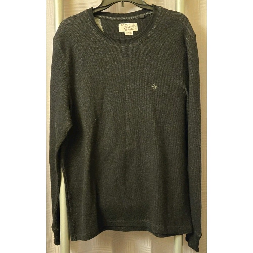 Penguin Munsingwear Sweater Mens XL Black Casual Embroidered Modern